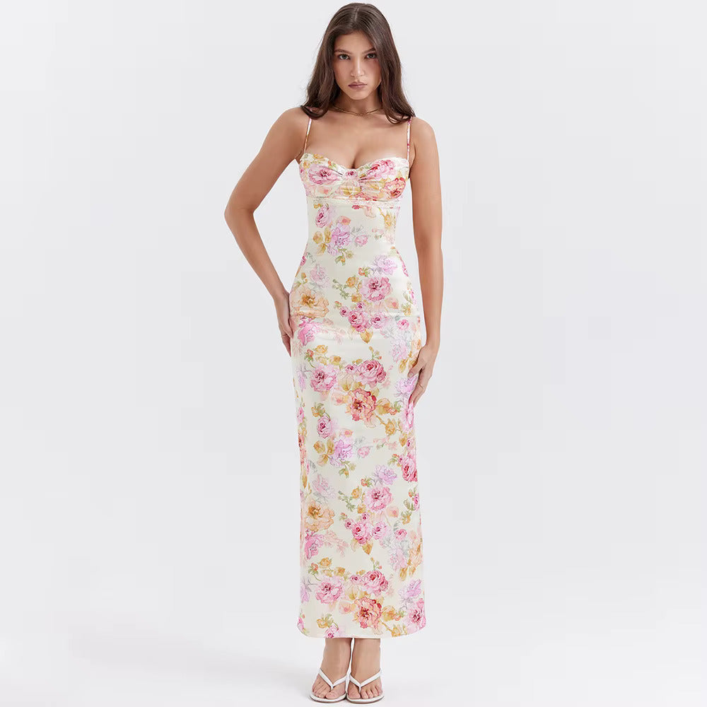 Lucy | Floral Satin Maxi Dress