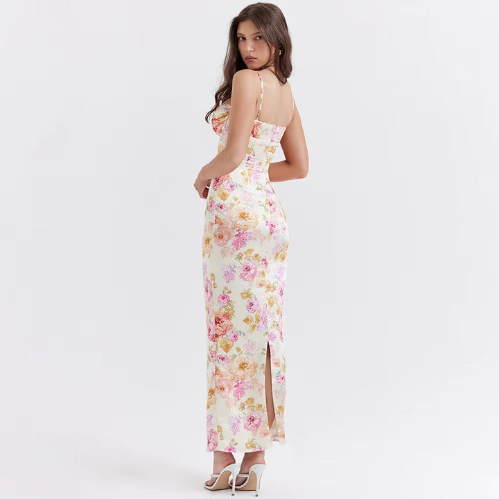 Lucy | Floral Satin Maxi Dress