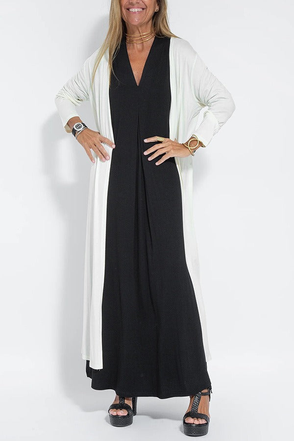 Renee | Elegant long dress + matching cardigan FREE