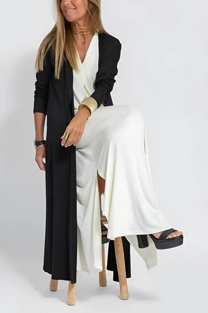 Renee | Elegant long dress + matching cardigan FREE